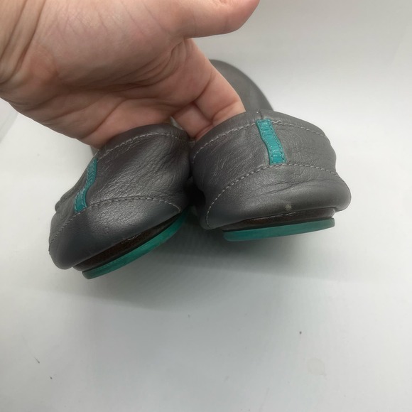 Tieks by Gavrieli Pewter Ballet Flats Sliver Metallic Leather Foldable Size 10 - Picture 3 of 5